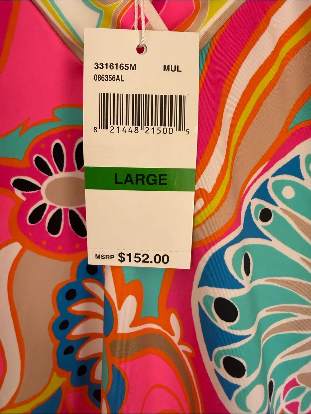 Trina Turk Pink Multicolor Floral V‑Neck Swim Cover-Up